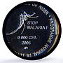 Niger 6000 francs Stop Malaria IDAO 4 Africa Elephant MS66 PCGS silver coin 2005