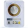 Mexico 100 pesos Estado Jalisco State Federation MS63 PCGS bimetal coin 2004