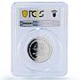 Ivory Coast 150000 francs Gbagbo 100 Africa Elephant MS67 PCGS silver coin 2003