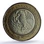 Mexico 10 pesos Republic Coinage Aztec Sun Stone UNC PCGS bimetal coin 1999