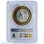 Mexico 100 pesos Estado Veracruz State Federation MS64 PCGS bimetal coin 2003