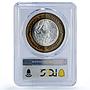 Mexico 100 pesos Estado Queretaro State Federation MS64 PCGS bimetal coin 2004
