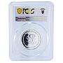Senegal 6000 francs Pres. Wade Lion 4 Africa Elephant MS68 PCGS silver coin 2007