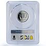 Paraguay 10 guaranies Republic Coinage Cow Head PR67 PCGS NiSteel coin 1976