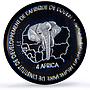 Benin 6000 francs John Paul II IDAO 4 Africa Elephant MS67 PCGS silver coin 2005