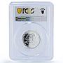 Gabon 1500 CFA Throwing Knife IDAC 1 Africa Elephant MS69 PCGS silver coin 2005