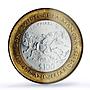 Mexico 100 pesos Don Quijote Cervantes Literature MS64 PCGS bimetal coin 2005