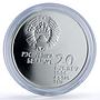 Belarus 20 roubles Artistic Gymnastics Olympics Sports proof silver coin 1996