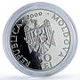 Moldova 50 lei Tabara Monastery Religion Architecture silver coin 2000