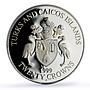 Turks and Caicos Islands 20 crowns Kingfisher Bird Fauna proof silver coin 1999