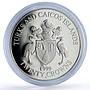 Turks and Caicos Islands 20 crowns Passion Flower Flora proof silver coin 1999