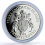 Turks and Caicos Is. 20 crowns Chrysanthemum Flower Flora proof silver coin 1999