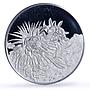 Turks and Caicos Is. 20 crowns Chrysanthemum Flower Flora proof silver coin 1999
