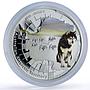 Australia 1 dollar Husky Dog Antarctic Territory Color proof silver coin 2010
