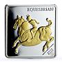 Mongolia 500 togrog Equestrian Horseman Da Vinci Art Gilt proof silver coin 2005