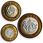 Mexico Various Pesos Set Republic Coinage Commemorative BU bimetal coins 1994