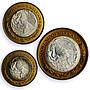 Mexico Various Pesos Set Republic Coinage Commemorative BU bimetal coins 1994