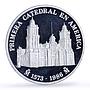 Mexico Cathedral Christmas Jesus Religion Architecture 5 oz silver medal 1986