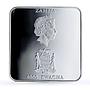 Zambia 4000 kwacha Illusion Woman Cat Paintings Art proof silver coin 2001