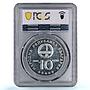 Bulgaria 10 leva Cosmonauts Intercosmos Space PR63 PCGS silver coin 1985
