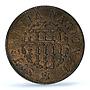 Spain 25 milesimas Glorious Revolution Provisional MS64 PCGS bronze coin 1868