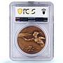 Germany Weimar Zeppelin Airship Aviation History SP 65 PCGS bronze medal 1924