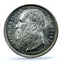 Belgium 2 francs Leopold II Dutch Text KM-59 MS 63 PCGS silver coin 1909