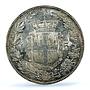 Italy 5 lire Umberto I Coinage KM-20 AU 58 PCGS silver coin 1879