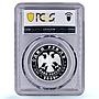 Russia 1 rouble Black Crane Red Book Bird Fauna PR 70 PCGS silver coin 2000