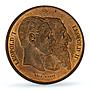 Belgium 5 francs 50 Years Constitution Leopold I II MS 64 PCGS copper coin 1880
