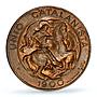 Spain Barcelona 5 centimos Catalanist Union Horsemans MS64 PCGS bronze coin 1900