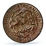Spain Barcelona 10 centimo Catalanist Union Horsemans MS62 PCGS copper coin 1900