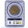 Mexico 1/4 real Zacatecas Quarto Quartilla Angel Genuine VF PCGS brass coin 1859