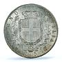 Italy 5 lire Victor Emmanuel II KM-8 MS 62 PCGS silver coin 1872