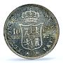 Philippines 10 centavos Alfonso XII KM-148 MS 65 PCGS silver coin 1885