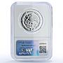 Mexico 5 pesos Cuauhtemoc Centennial Navy School Ship PF 68 NGC silver coin 1999