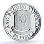 Philippines 25 piso New Society Emilio Aguinaldo PF70 NGC silver coin 1975