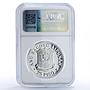 Philippines 25 piso New Society Emilio Aguinaldo PF69 NGC silver coin 1975