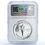 Minerva 35 dollars Helmeted Woman Fantasy X#1 Gilt MS 67 NGC silver coin 1973