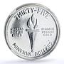 Minerva 35 dollars Helmeted Woman Fantasy X#1 Gilt MS 67 NGC silver coin 1973