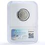 Indonesia 25 sen Riau Coinage Sukarno KM-8 MS 64 NGC aluminum coin 1962