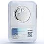 Laos 50 kip Buddha w/ Wheel Buddhism Religion Gilt PF 69 NGC silver coin 1997