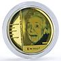 Mariana Islands 5 dollars Albert Einstein Hologram Science silver coin 2004