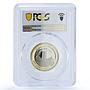 Morocco 100 dirhams Rabat Hassan Tower UNESCO PR 69 PCGS bimetal coin 2012