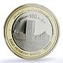 Morocco 100 dirhams Rabat Hassan Tower UNESCO PR 69 PCGS bimetal coin 2012