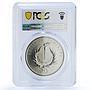 Tanzania 20 shilingi Central Bank President Mwinyi MS 66 PCGS CuNi coin 1986