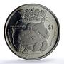 Niue 1 dollar Bulbasaur Pokemon Anime Cartoons MS 65 PCGS CuNi coin 2001