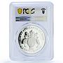 Turks and Caicos Islands 20 crowns Butterflies Fauna PR 68 PCGS silver coin 1999