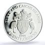 Turks and Caicos Islands 20 crowns Butterflies Fauna PR 68 PCGS silver coin 1999