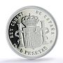 Spain Alfonso XIII 5 Pesetas Restrike Replica 1892 SP 69 PCGS silver token 2020